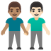 men holding hands, medium skin tone, light skin tone